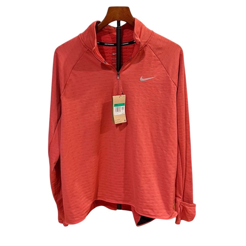 NWT Nike Therma-FIT Womens XL‎ Running Top 1/4 Zip Pullover Coral Pink Hike Bike